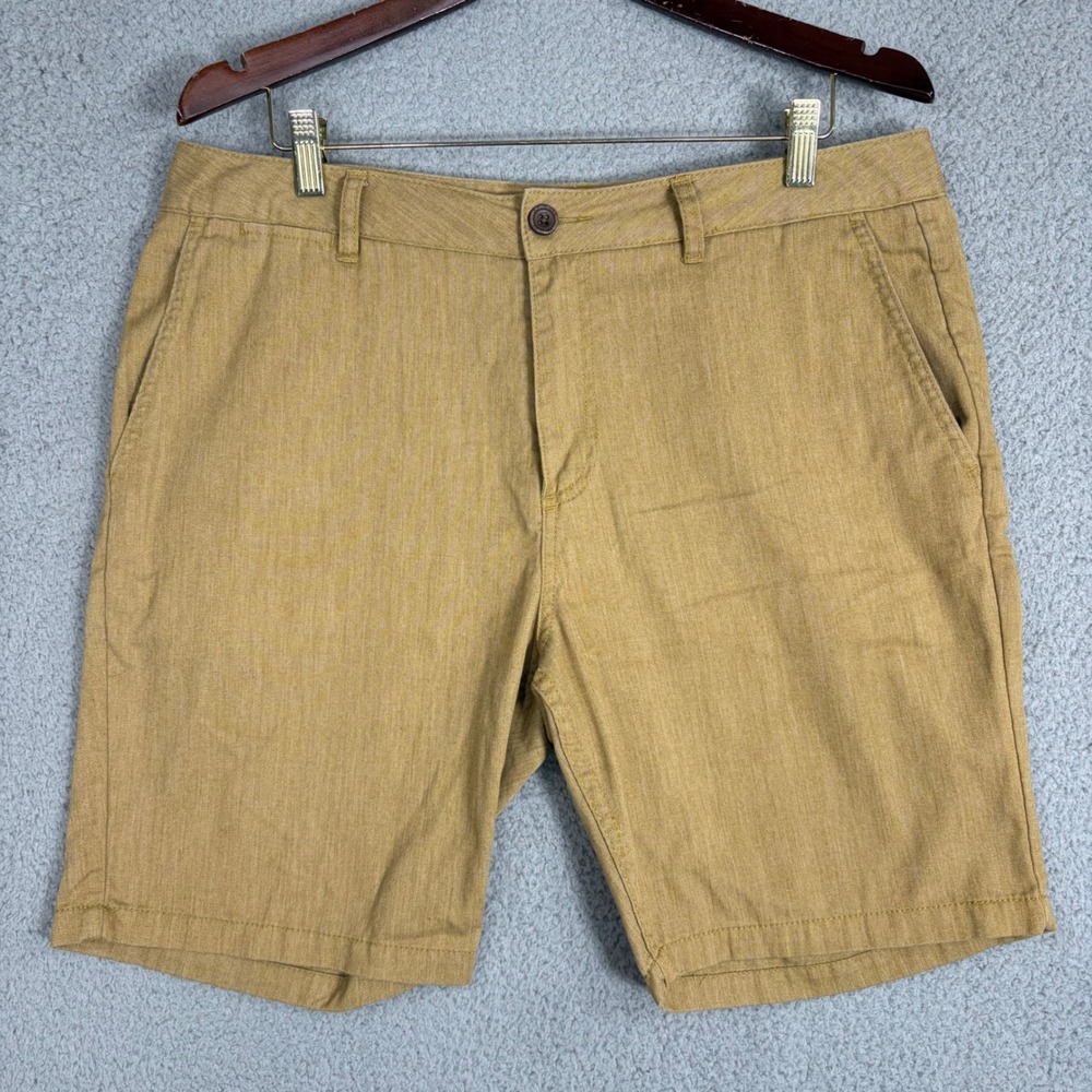Katin Shorts Mens 34 Yellow Chino Surf Casual Twill Flat Front Shorts